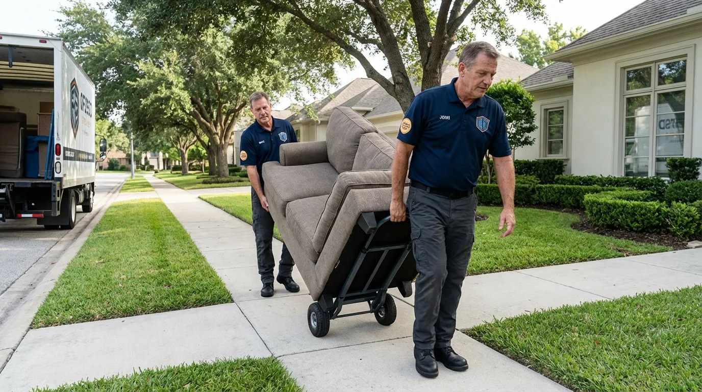 Local residential moving crew loading furniture in Norristown, PA