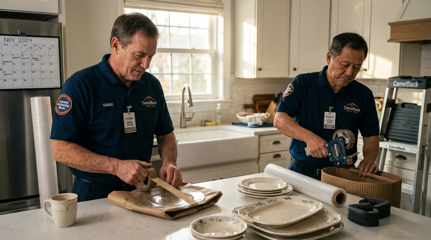 Professional crew packing kitchen dishware in Norristown, PA