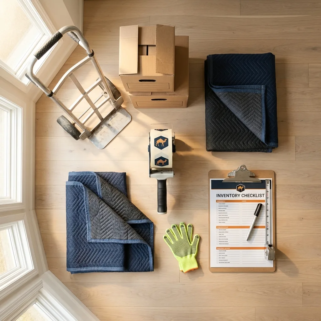 Professional moving supplies and packing materials layout for Norristown residential relocations